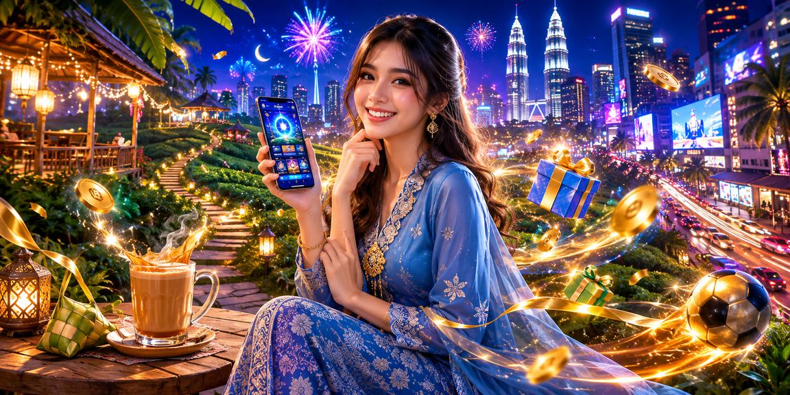Pengguna Kuala Lumpur menggunakan aplikasi kasino berpakaian baju kurung di persekitaran moden
