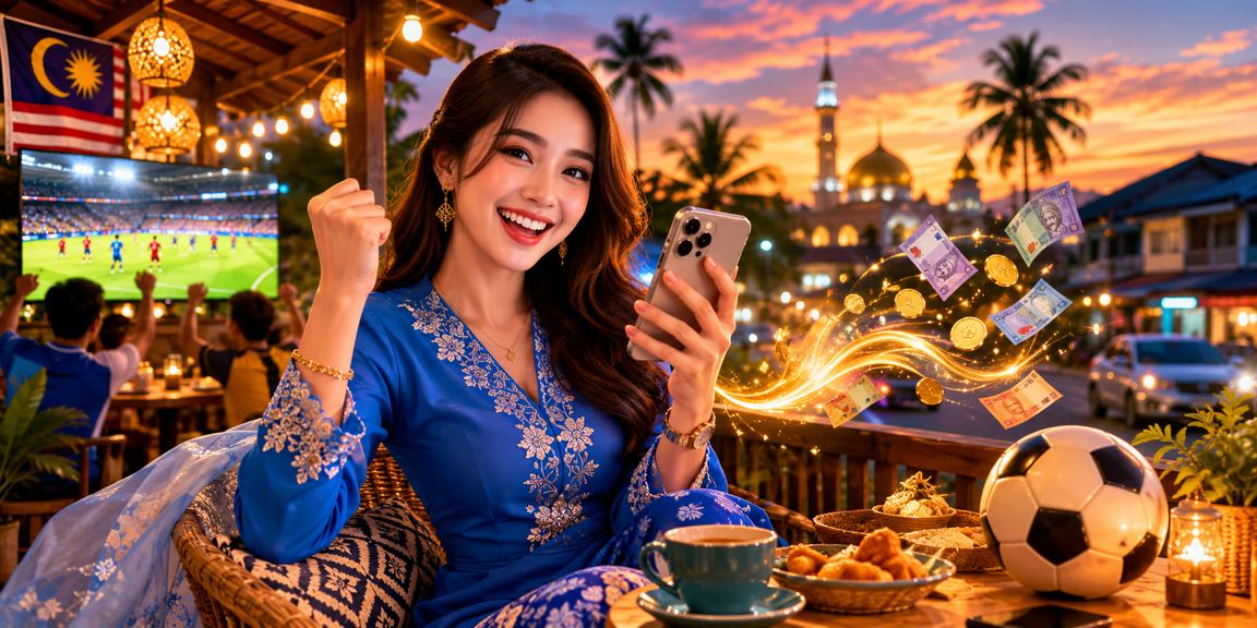 Wanita Malaysia berbaju kurung semak bonus cashback selepas log masuk akaun we1win99